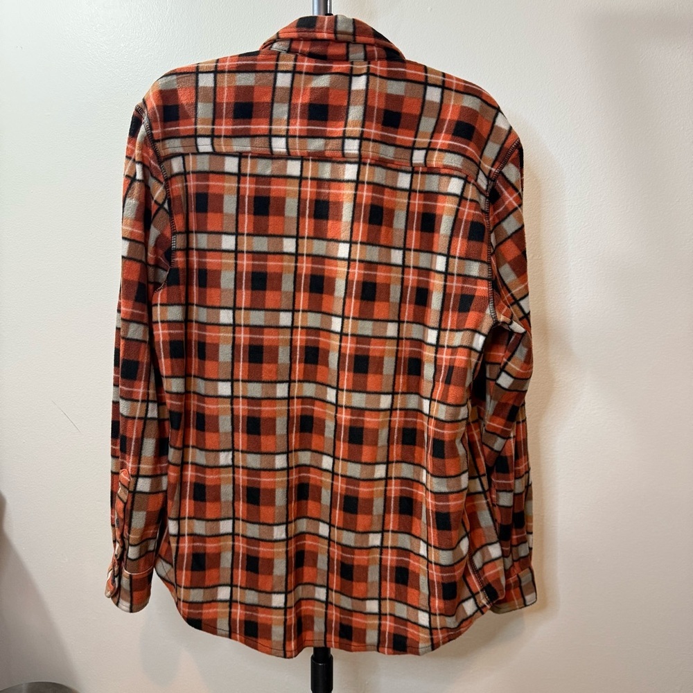 Men's Casual Plaid Button Down Shirt - Orange and Black - Picture 8 of 8
